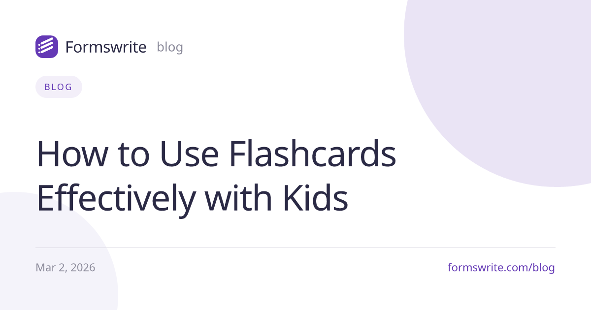 How to Use Flashcards Effectively with Kids