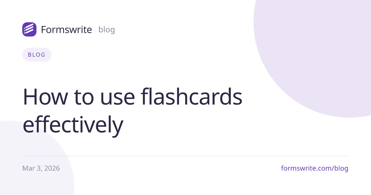 How to use flashcards effectively