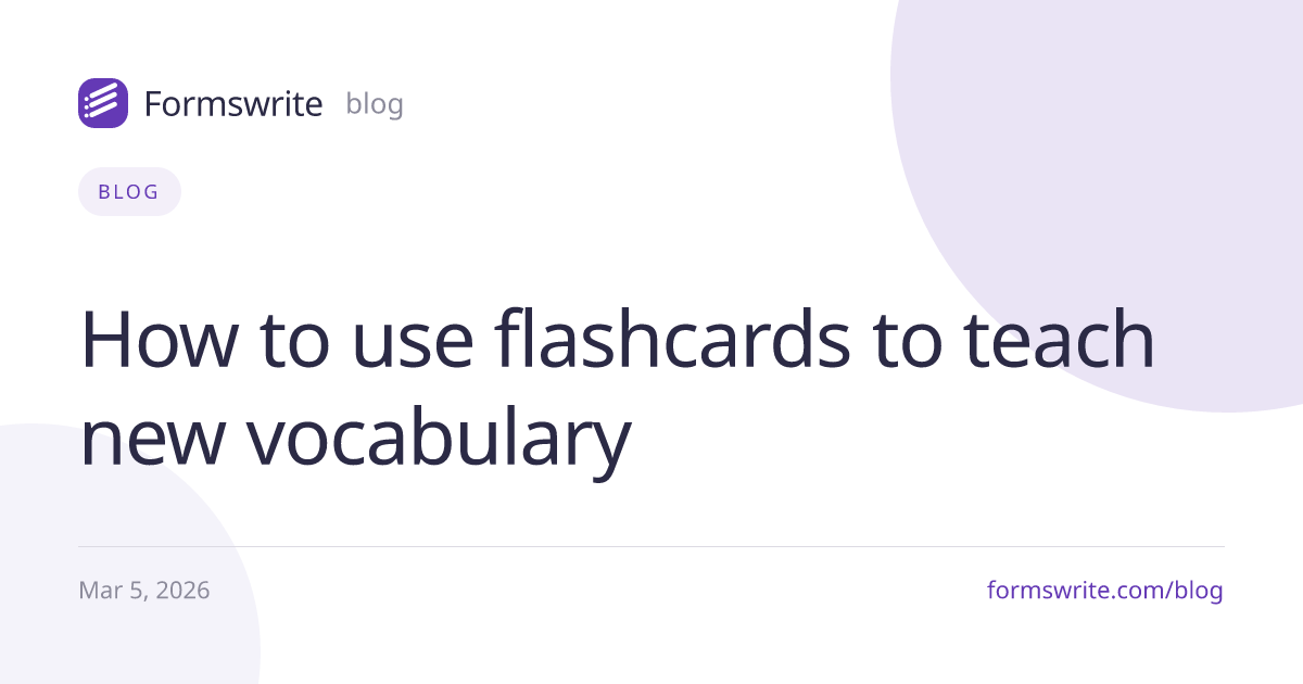 How to use flashcards to teach new vocabulary