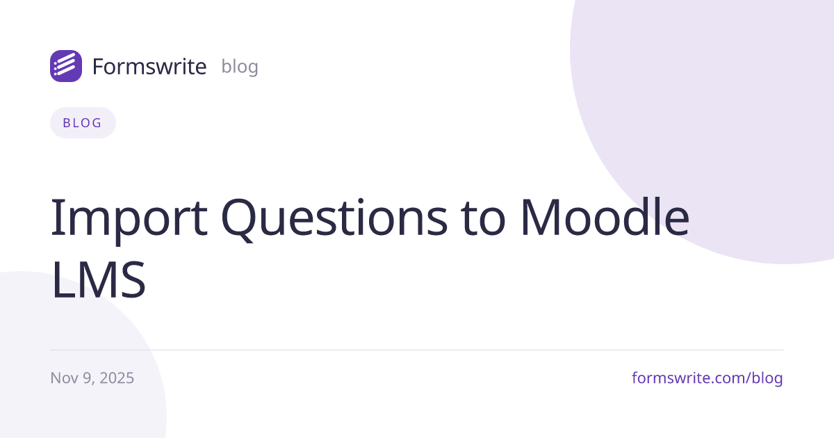 Import Questions to Moodle LMS