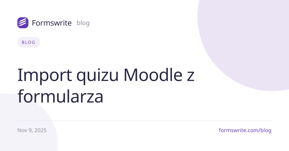 Import quizu Moodle z formularza