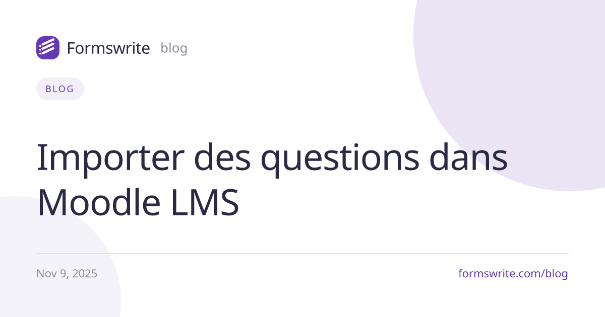 Importer des questions dans Moodle LMS