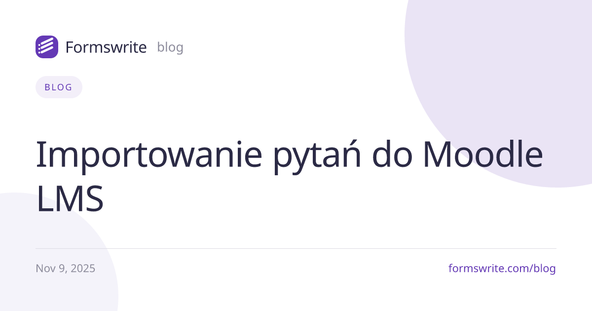 Importowanie pytań do Moodle LMS