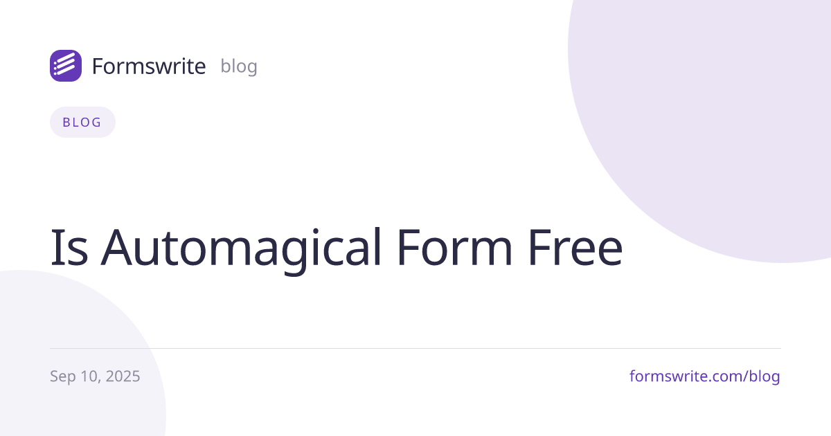Is Automagical Form Free