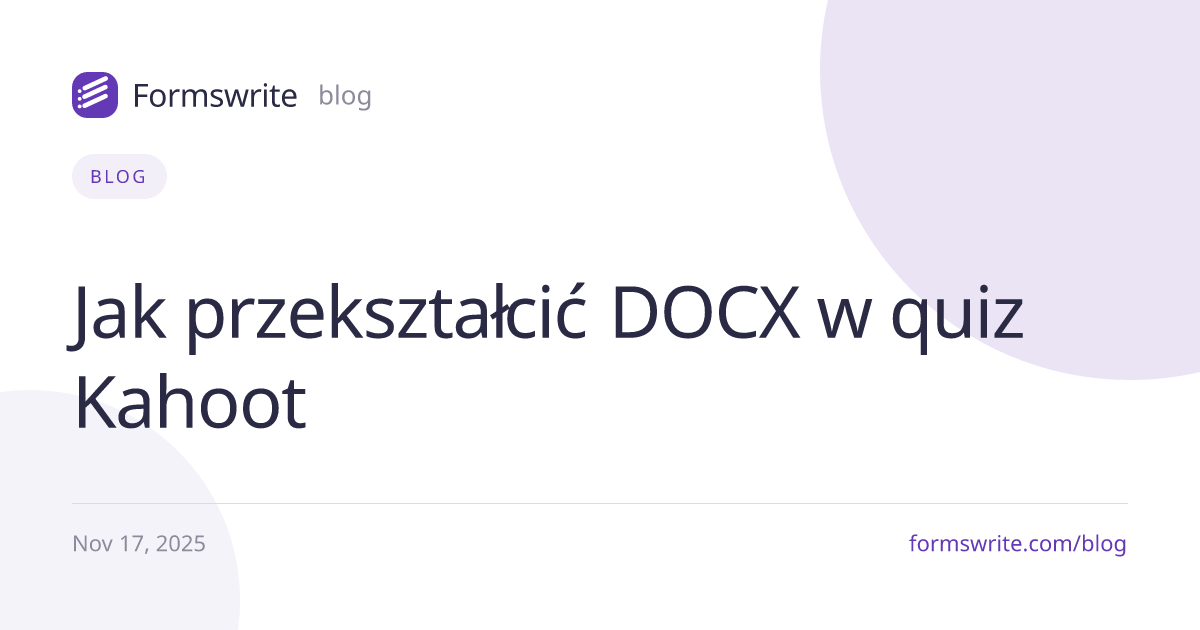 Jak przekształcić DOCX w quiz Kahoot