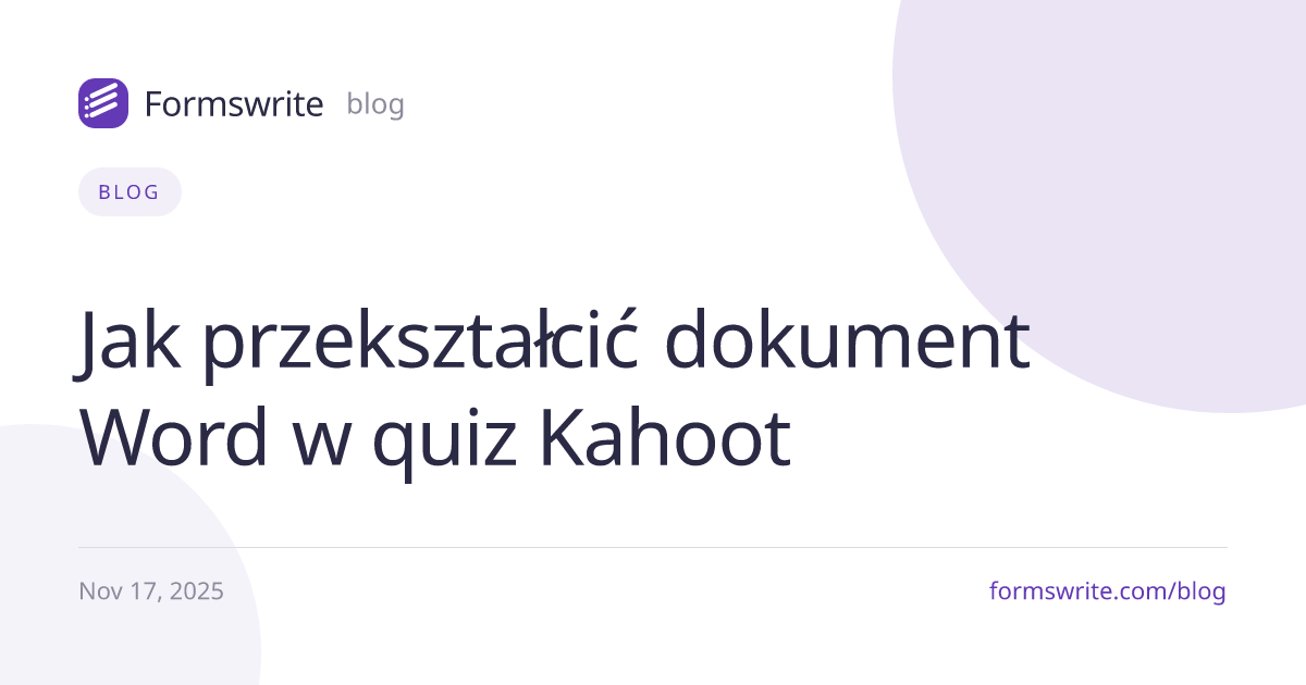 Jak przekształcić dokument Word w quiz Kahoot