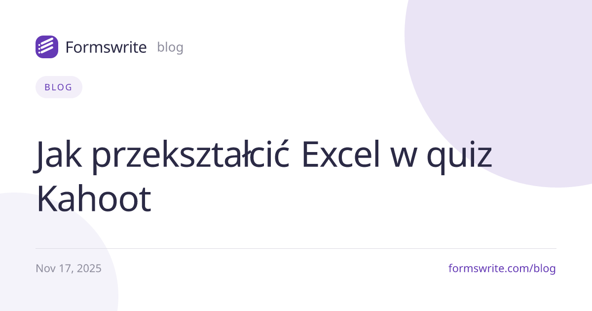 Jak przekształcić Excel w quiz Kahoot