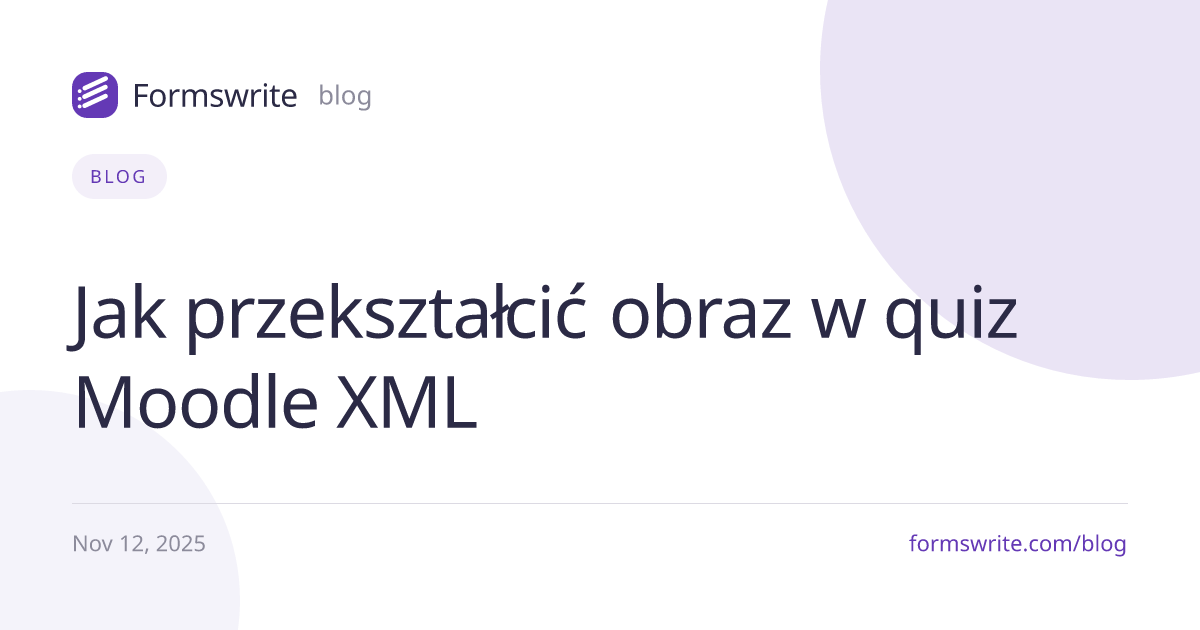 Jak przekształcić obraz w quiz Moodle XML