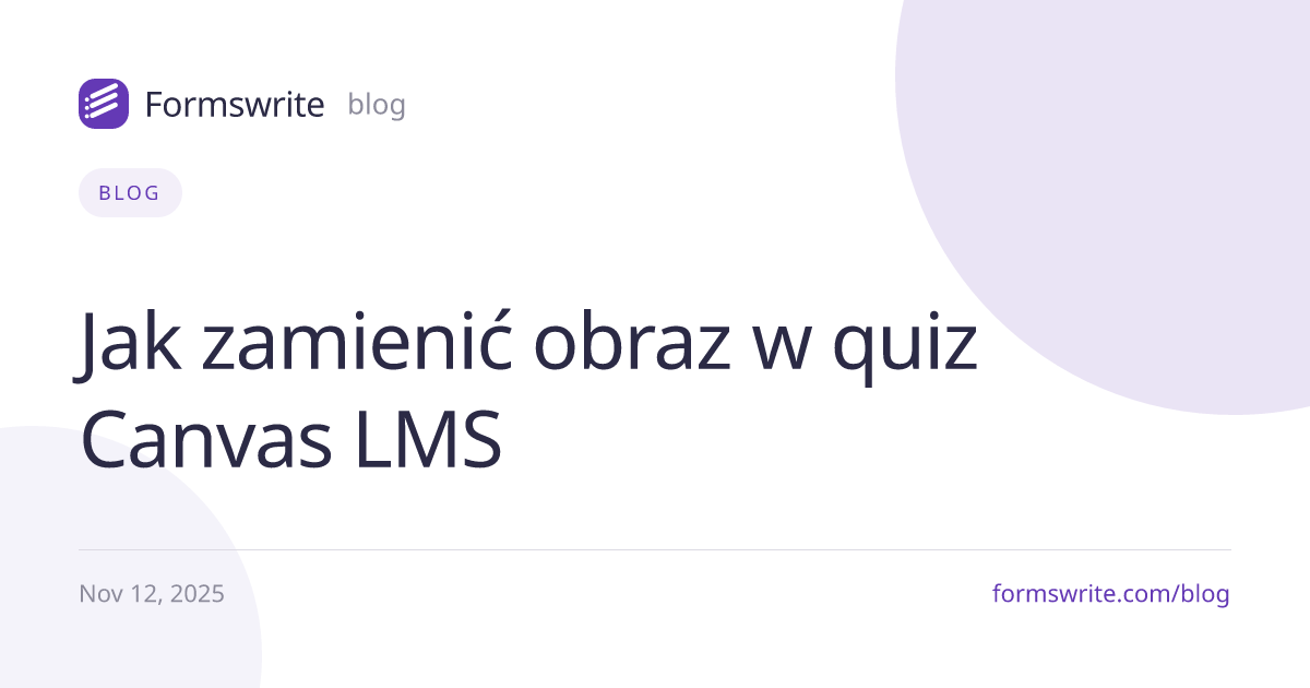 Jak zamienić obraz w quiz Canvas LMS