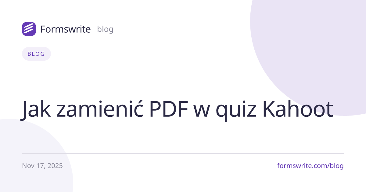 Jak zamienić PDF w quiz Kahoot