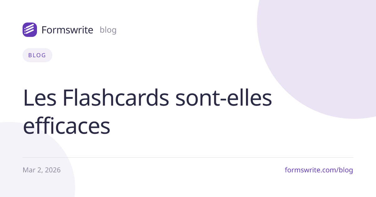 Les Flashcards sont-elles efficaces