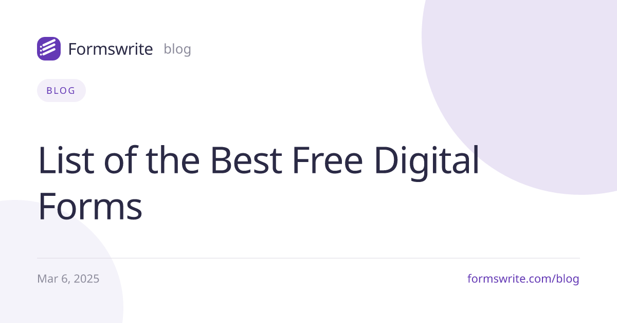 List of the Best Free Digital Forms