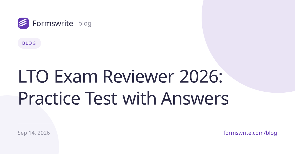 LTO Exam Reviewer 2026: Practice Test with Answers