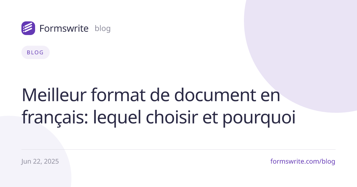 Meilleur format de document en français: lequel choisir et pourquoi