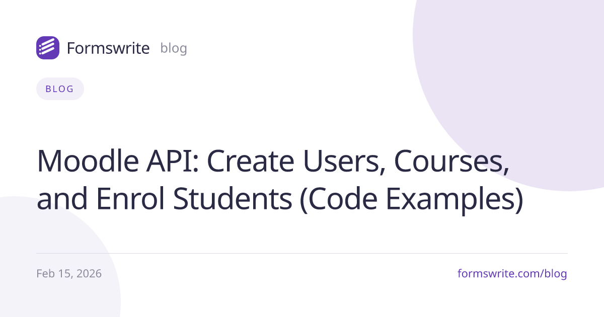 Moodle API: Create Users, Courses, and Enrol Students (Code Examples)