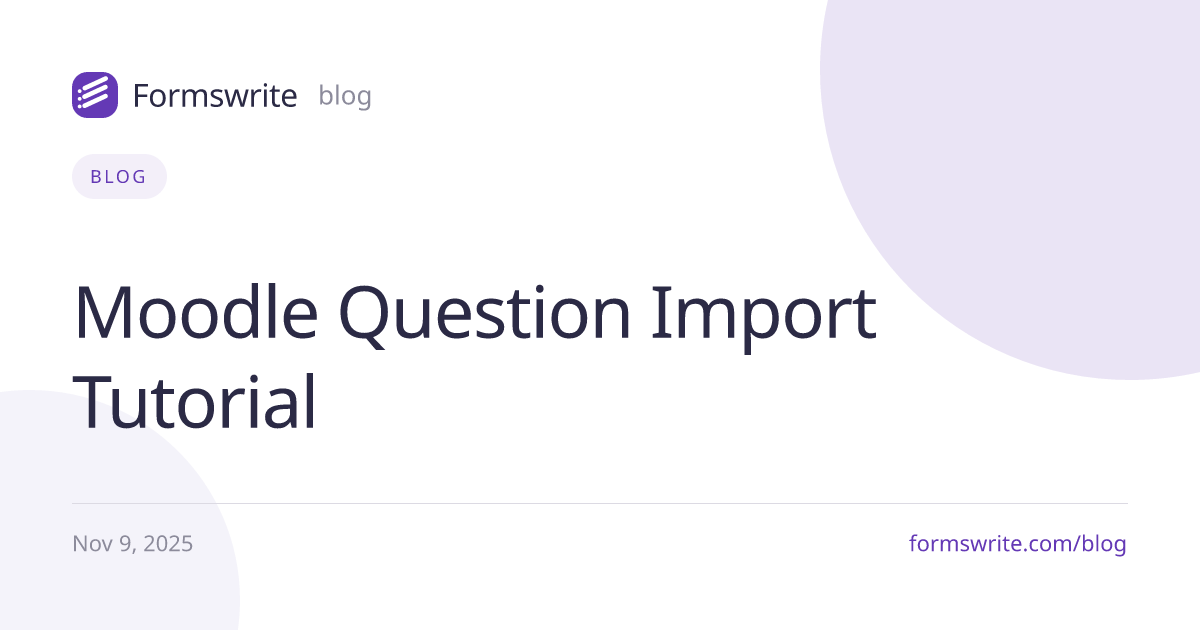 Moodle Question Import Tutorial