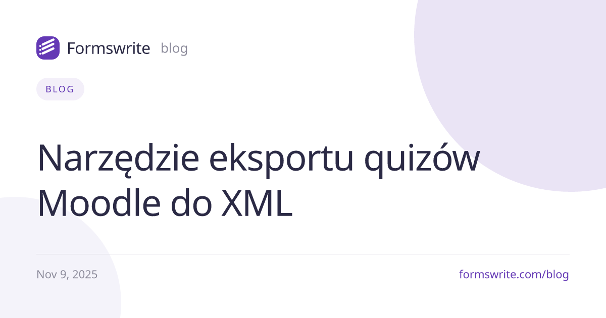 Narzędzie eksportu quizów Moodle do XML