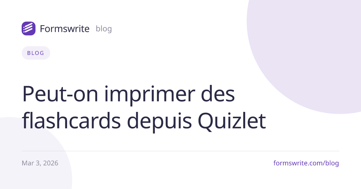 Peut-on imprimer des flashcards depuis Quizlet