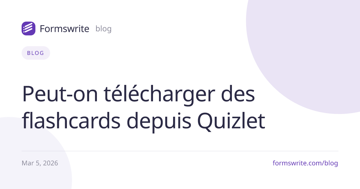 Peut-on télécharger des flashcards depuis Quizlet 