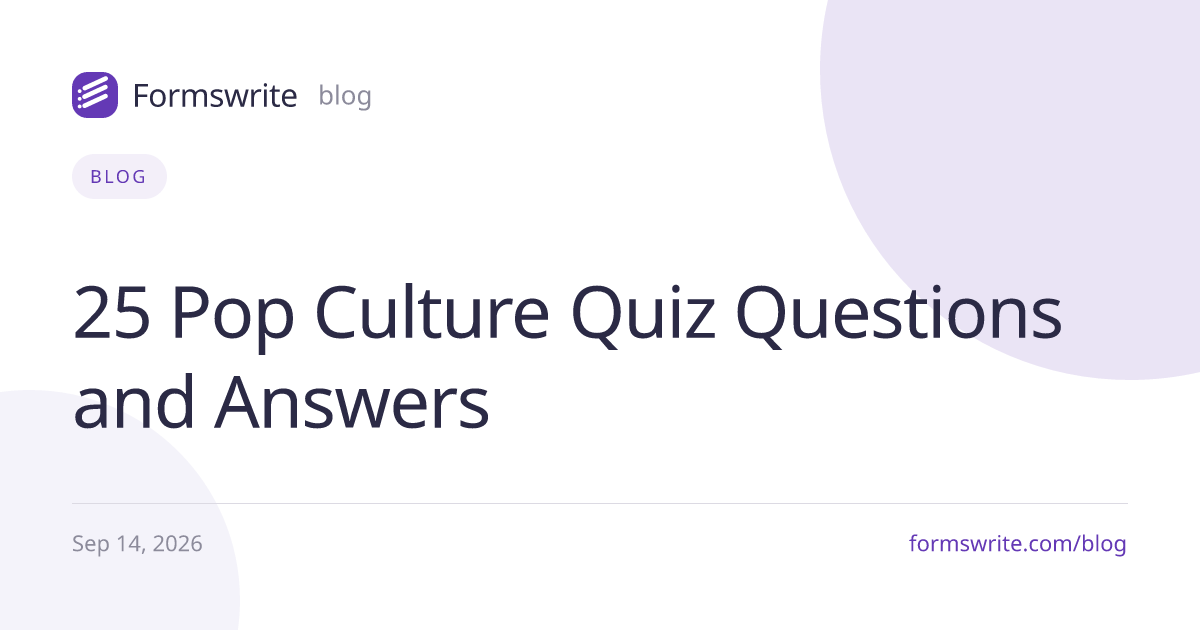 25 Pop Culture Quiz Questions and Answers
