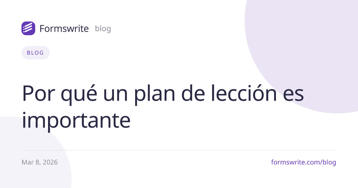 Por qué un plan de lección es importante