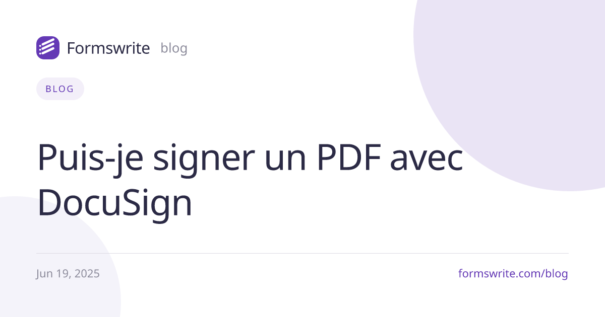 Puis-je signer un PDF avec DocuSign 
