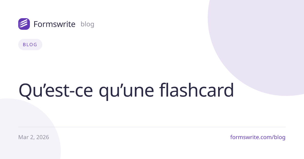 Qu’est-ce qu’une flashcard 