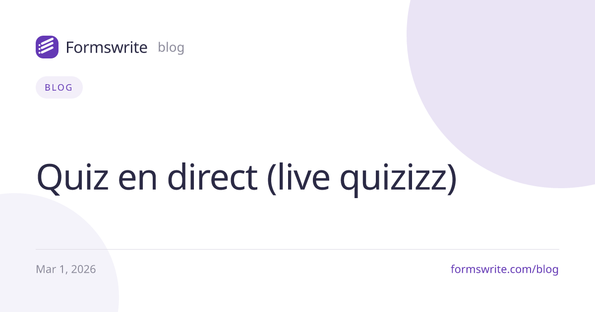 Quiz en direct (live quizizz)