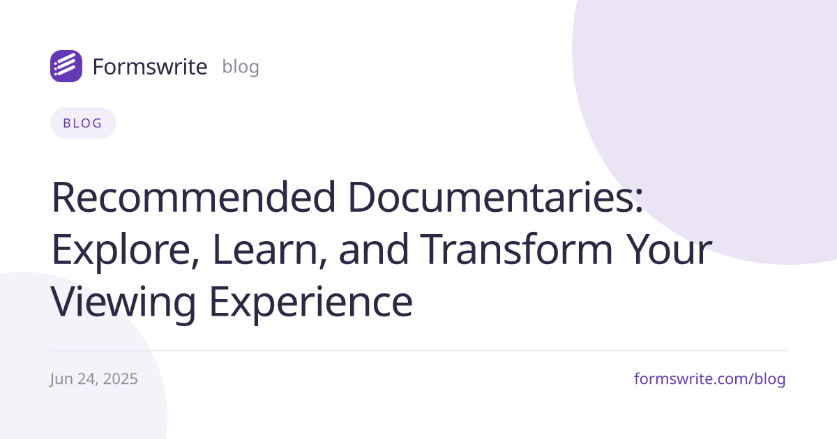 Recommended Documentaries: Explore, Learn, and Transform Your Viewing Experience