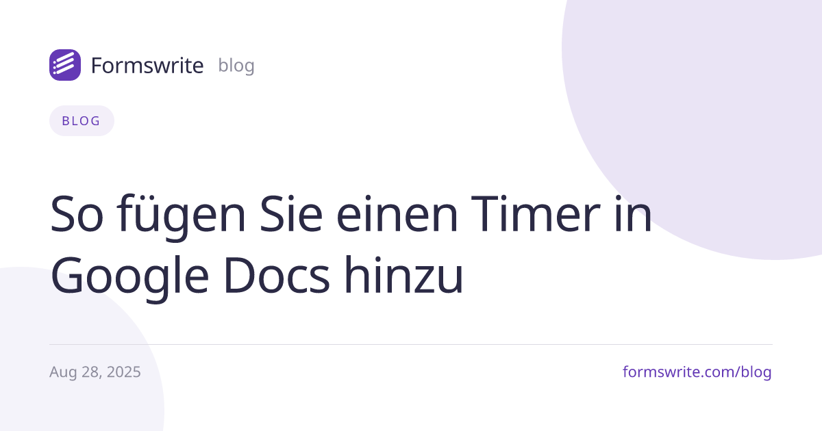 So fügen Sie einen Timer in Google Docs hinzu