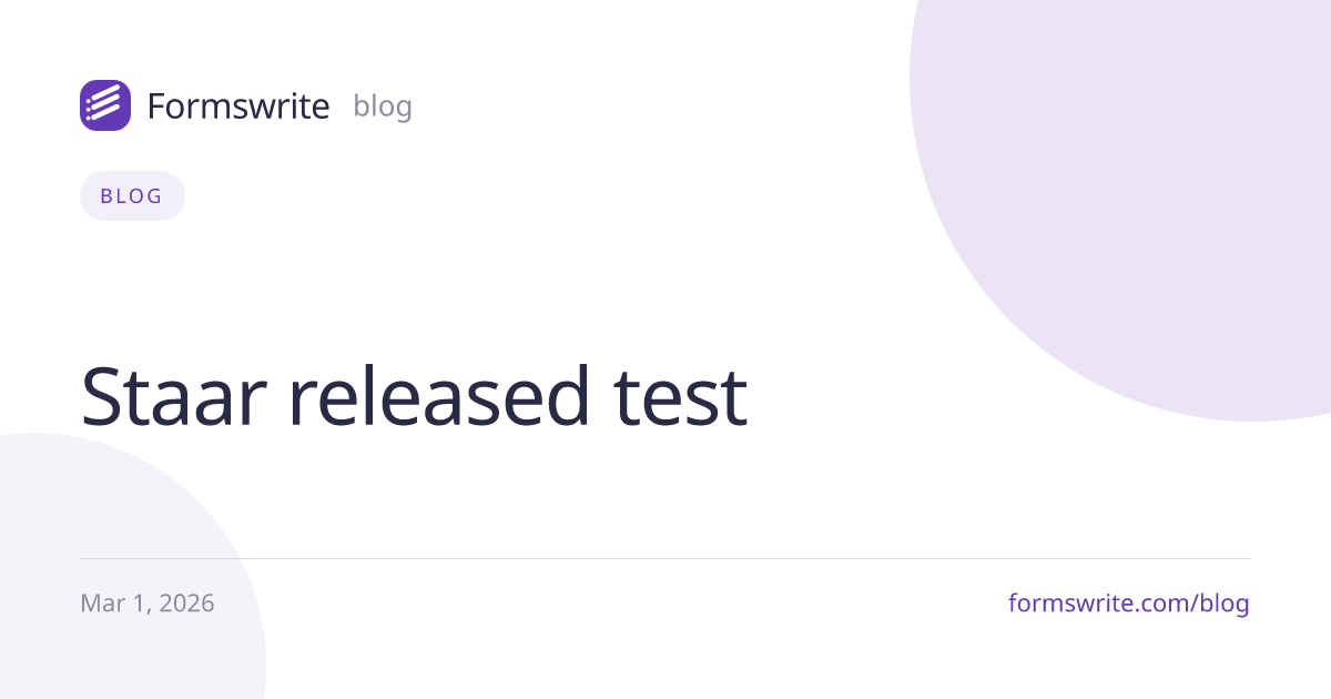 Staar released test