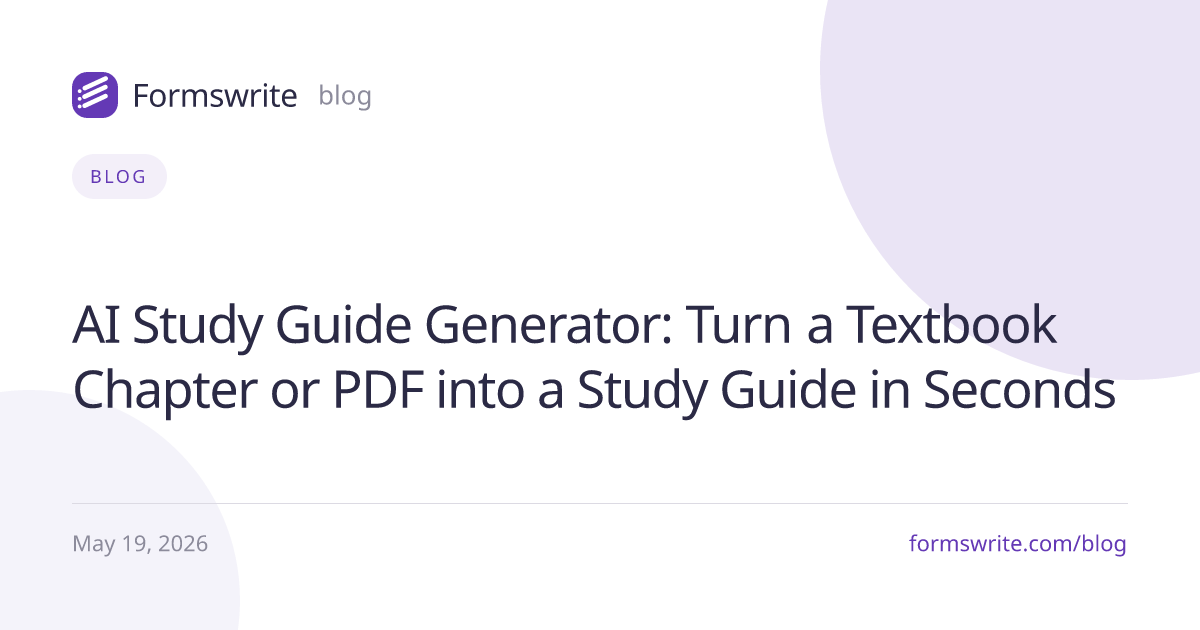 AI Study Guide Generator: Turn a Textbook Chapter or PDF into a Study Guide in Seconds