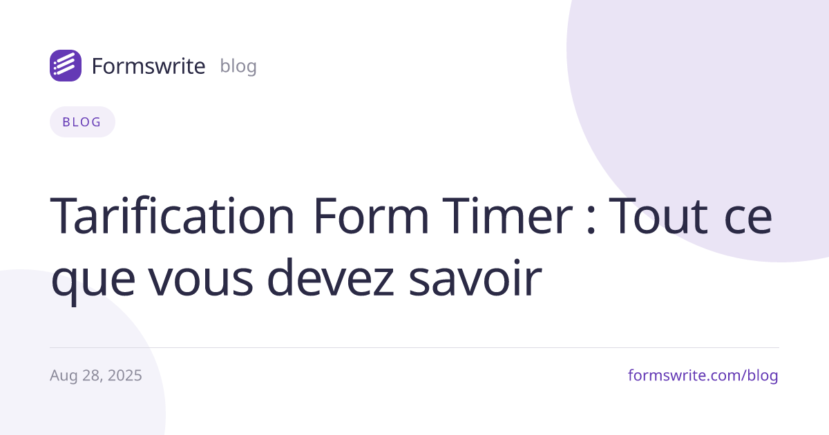 Tarification Form Timer : Tout ce que vous devez savoir