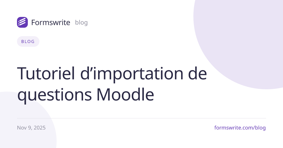 Tutoriel d’importation de questions Moodle