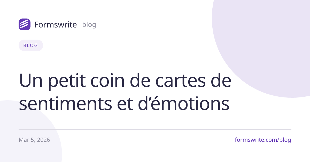 Un petit coin de cartes de sentiments et d’émotions
