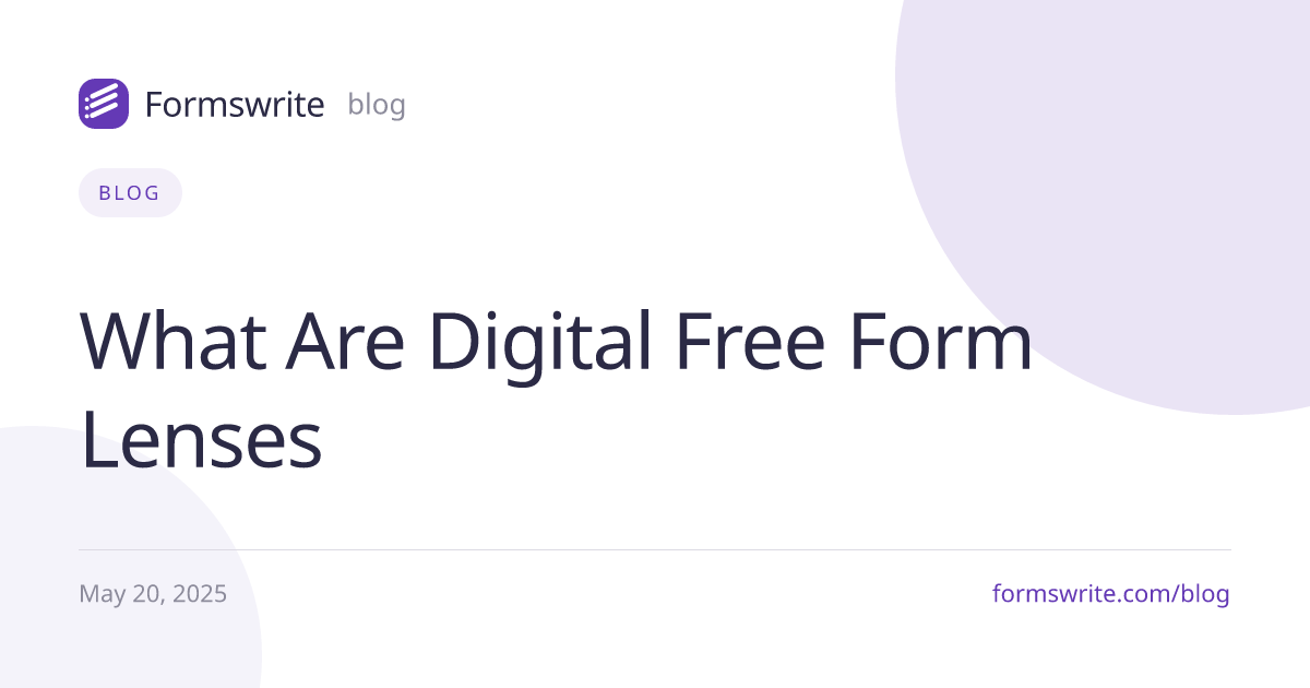 What Are Digital Free Form Lenses