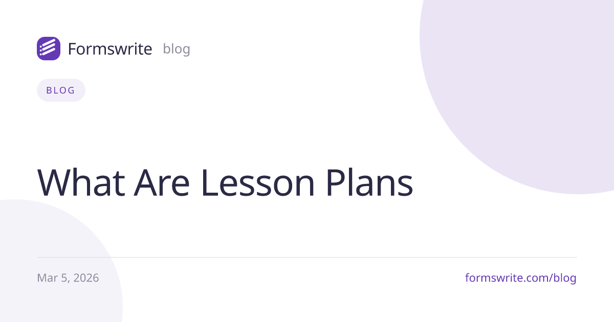 What Are Lesson Plans