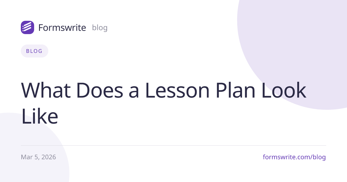 What Does a Lesson Plan Look Like