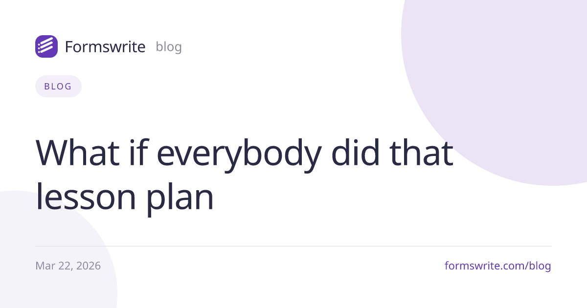 What if everybody did that lesson plan