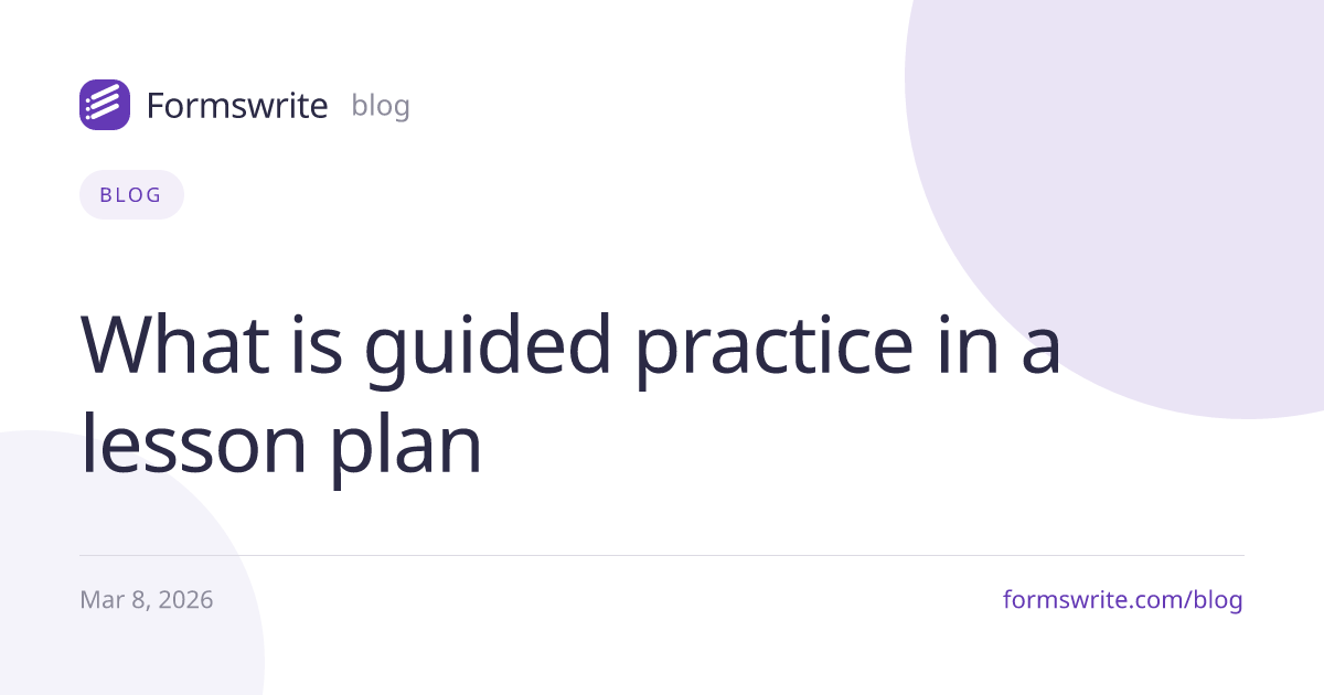 What is guided practice in a lesson plan