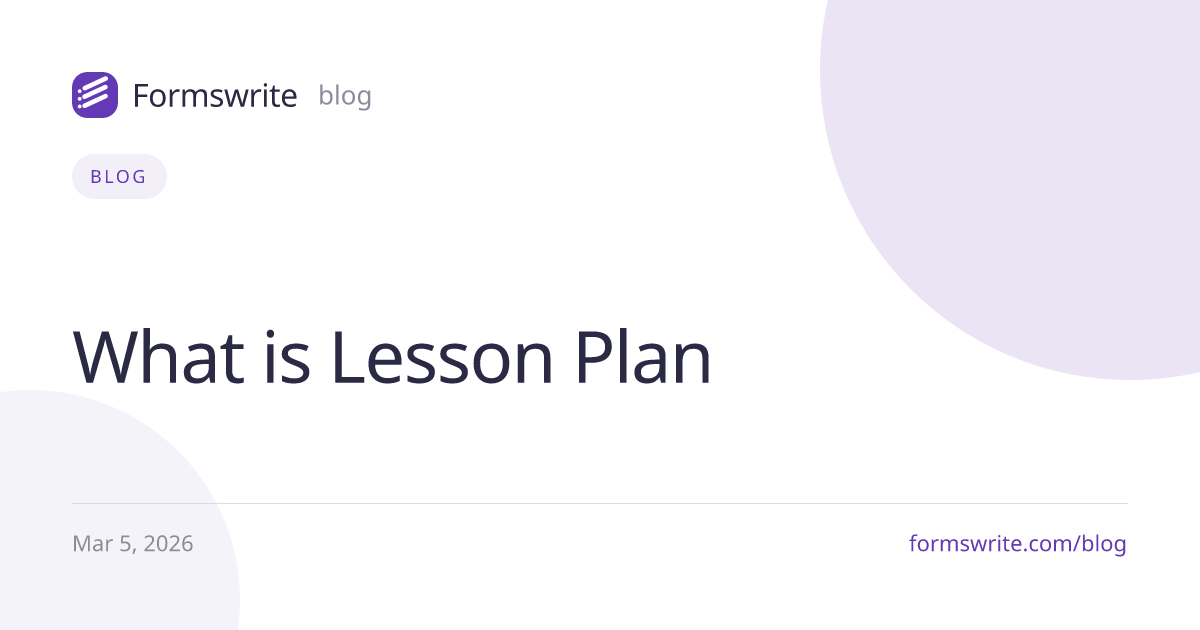 What is Lesson Plan