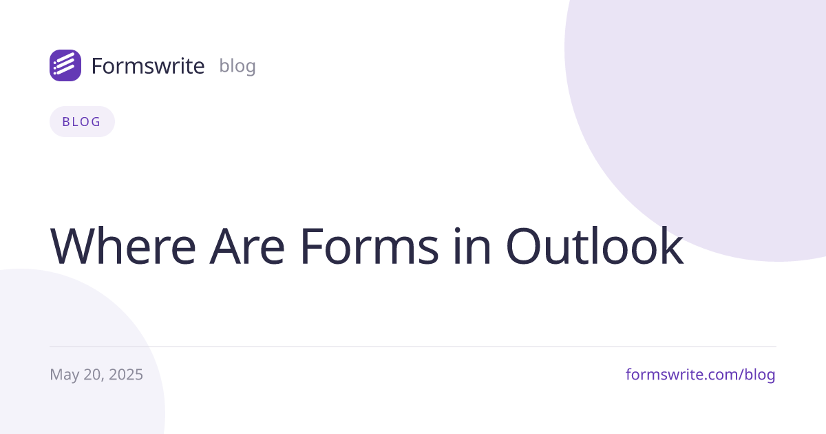 Where Are Forms in Outlook