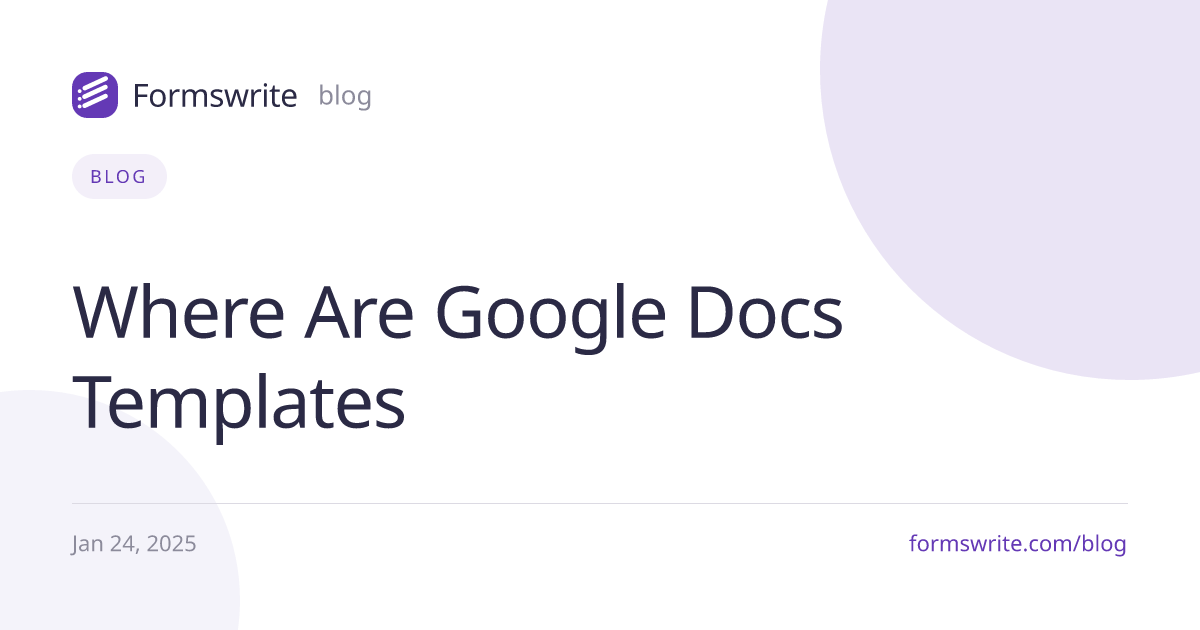Where Are Google Docs Templates