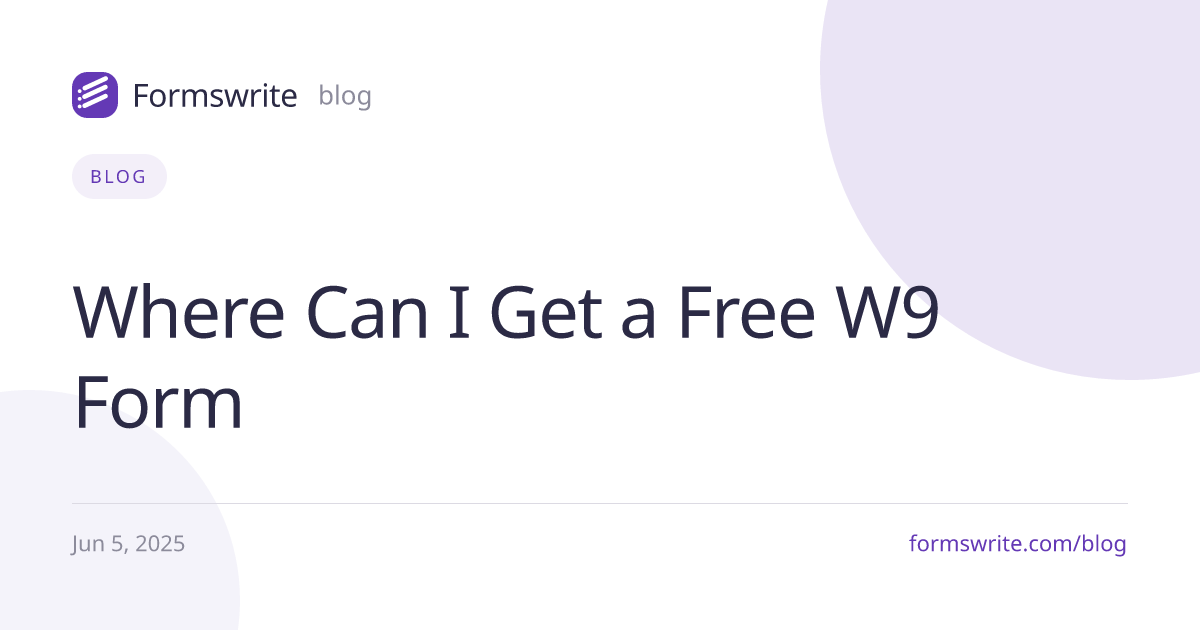 Where Can I Get a Free W9 Form