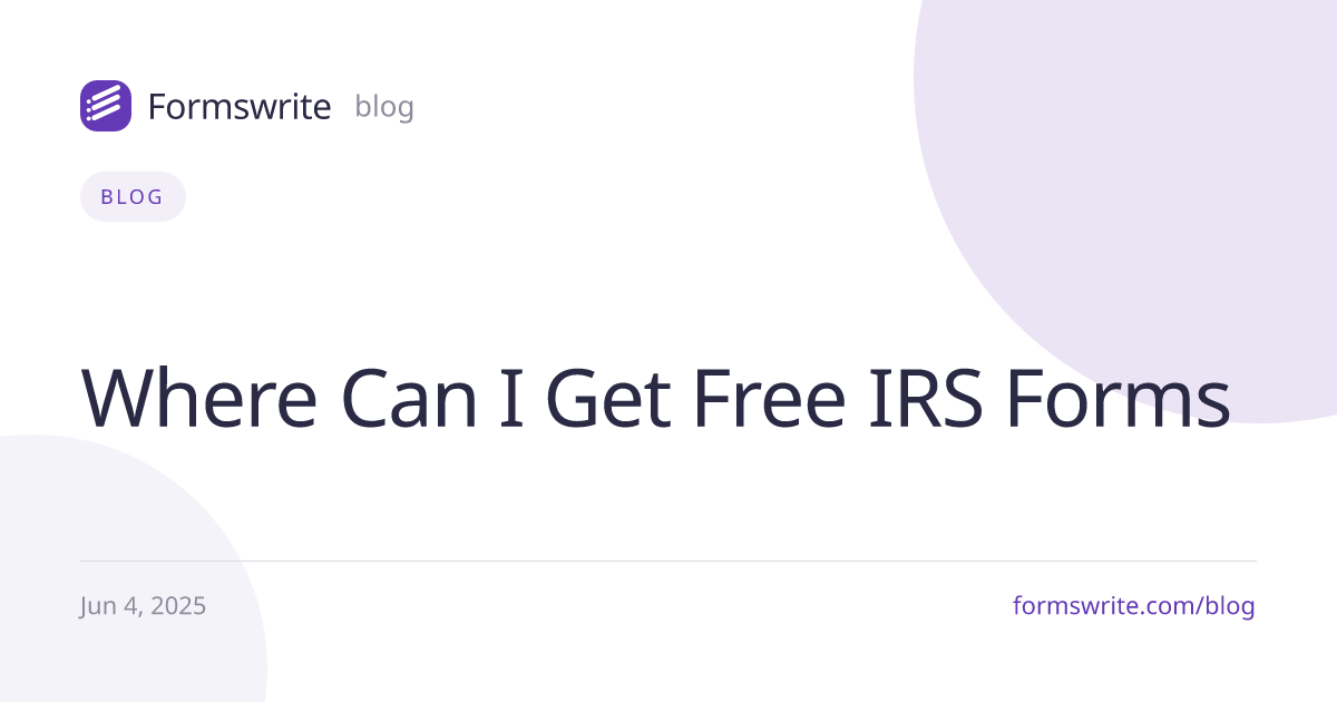 Where Can I Get Free IRS Forms