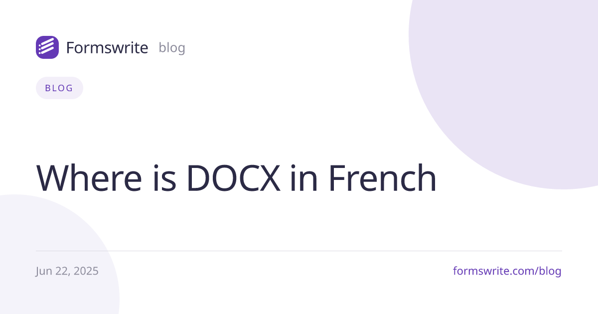Where is DOCX in French