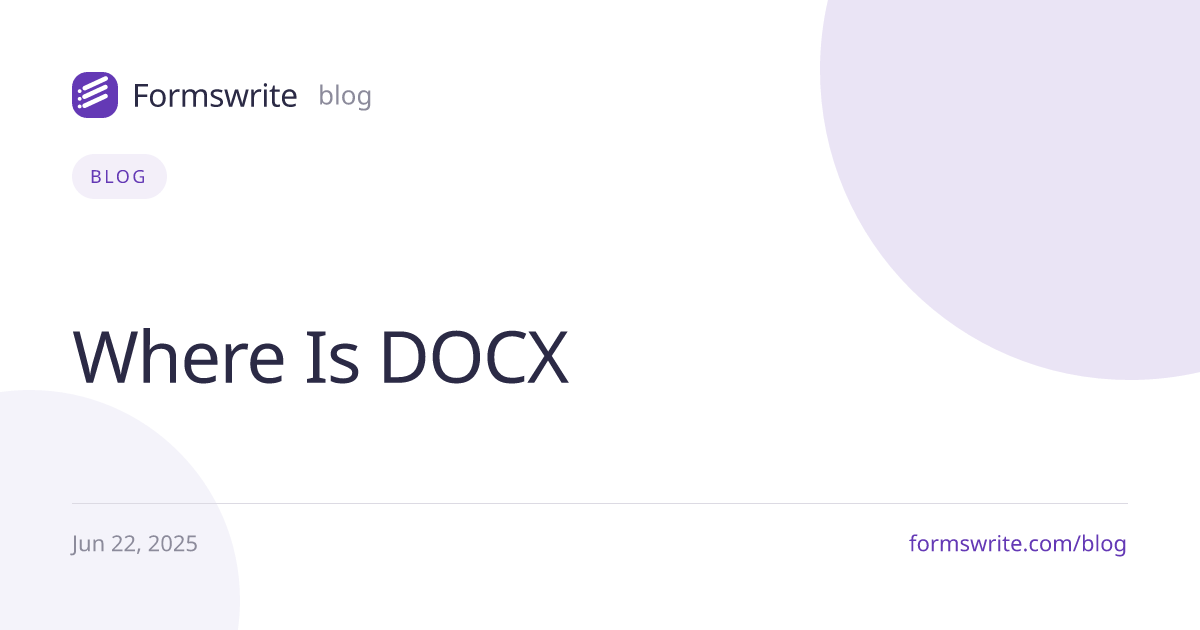 Where Is DOCX