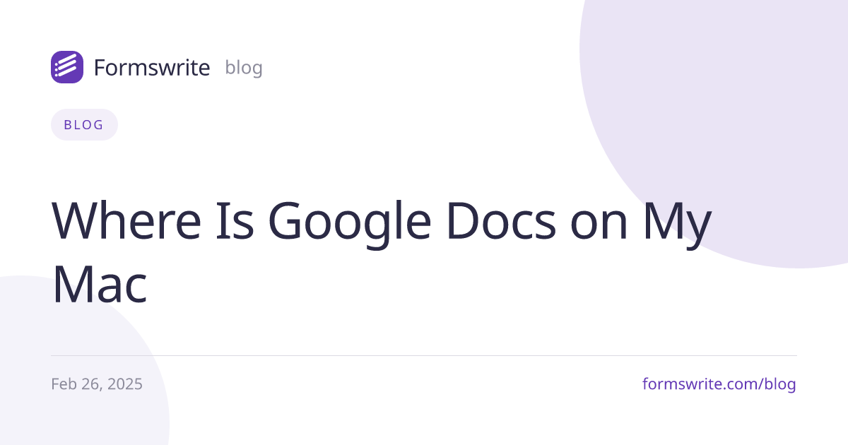 Where Is Google Docs on My Mac