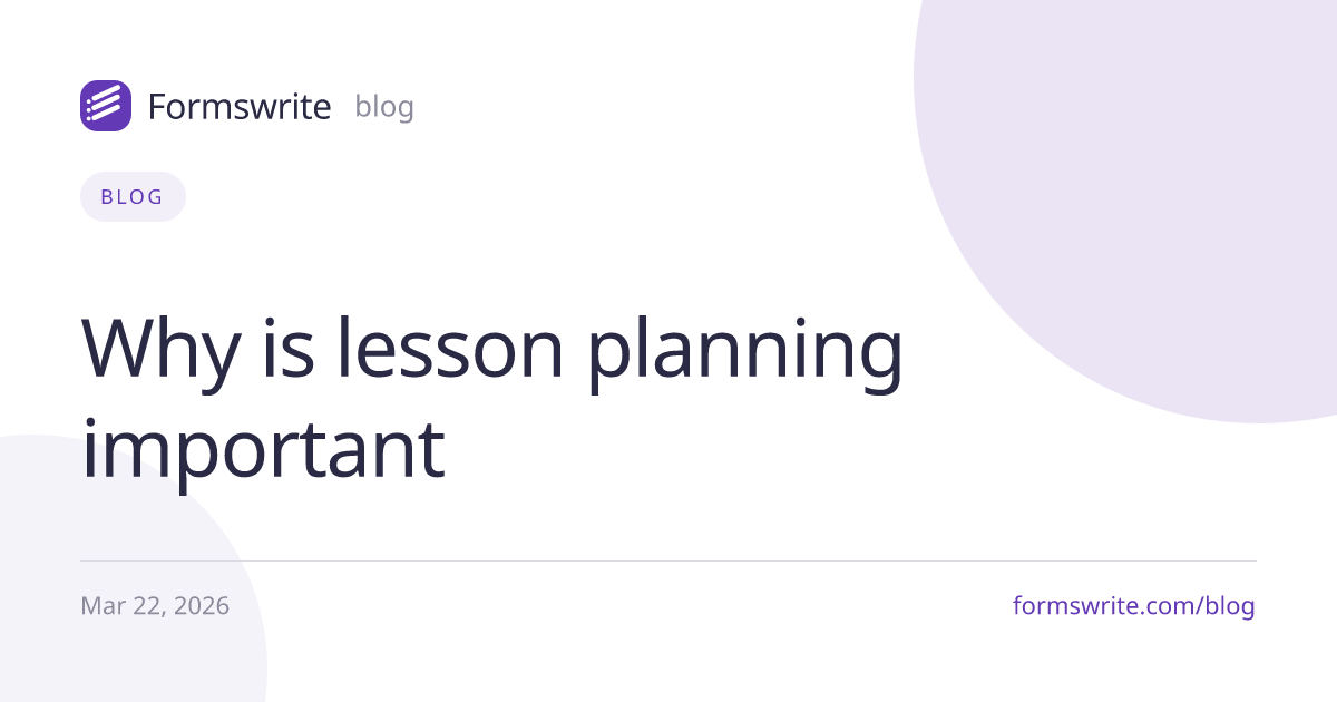 Why is lesson planning important