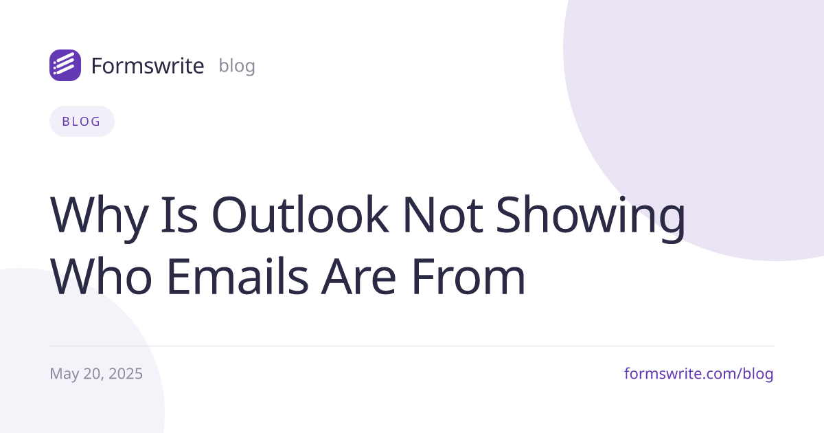 Why Is Outlook Not Showing Who Emails Are From
